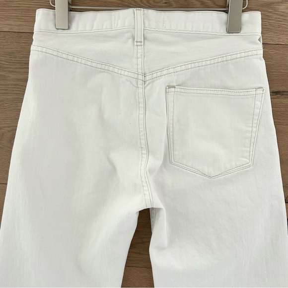 AYR Arch White Jeans Denim Pants High Waist Straight Leg Button Fly Size 25 - Picture 9 of 16